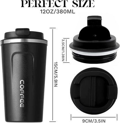 Insulated Travel Coffee Mug, Stainless Steel Coffee Cup with Leakproof Lid | Double-wall insulation keeps drinks hot or cold for hours, with a leakproof lid and portable stainless steel design