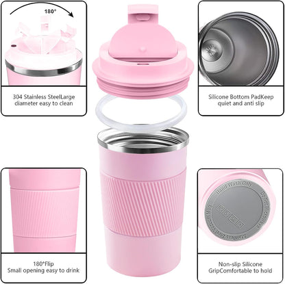 Insulated Travel Coffee Mug, Stainless Steel Coffee Cup with Leakproof Lid | Double-wall insulation keeps drinks hot or cold for hours, with a leakproof lid and portable stainless steel design