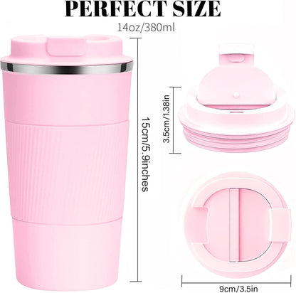 Insulated Travel Coffee Mug, Stainless Steel Coffee Cup with Leakproof Lid | Double-wall insulation keeps drinks hot or cold for hours, with a leakproof lid and portable stainless steel design