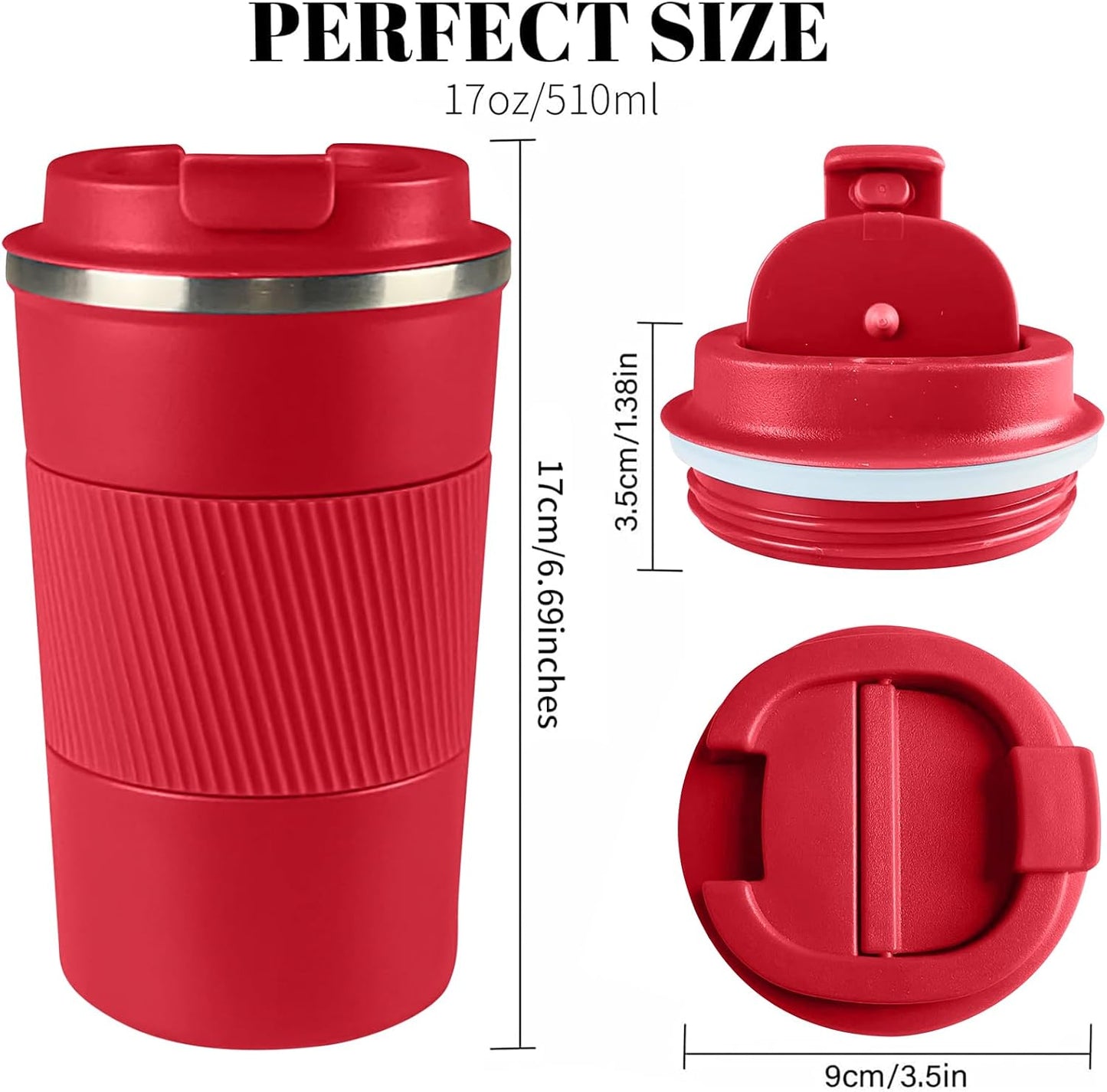 Insulated Travel Coffee Mug, Stainless Steel Coffee Cup with Leakproof Lid | Double-wall insulation keeps drinks hot or cold for hours, with a leakproof lid and portable stainless steel design