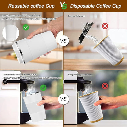 Insulated Travel Coffee Mug, Stainless Steel Coffee Cup with Leakproof Lid | Double-wall insulation keeps drinks hot or cold for hours, with a leakproof lid and portable stainless steel design