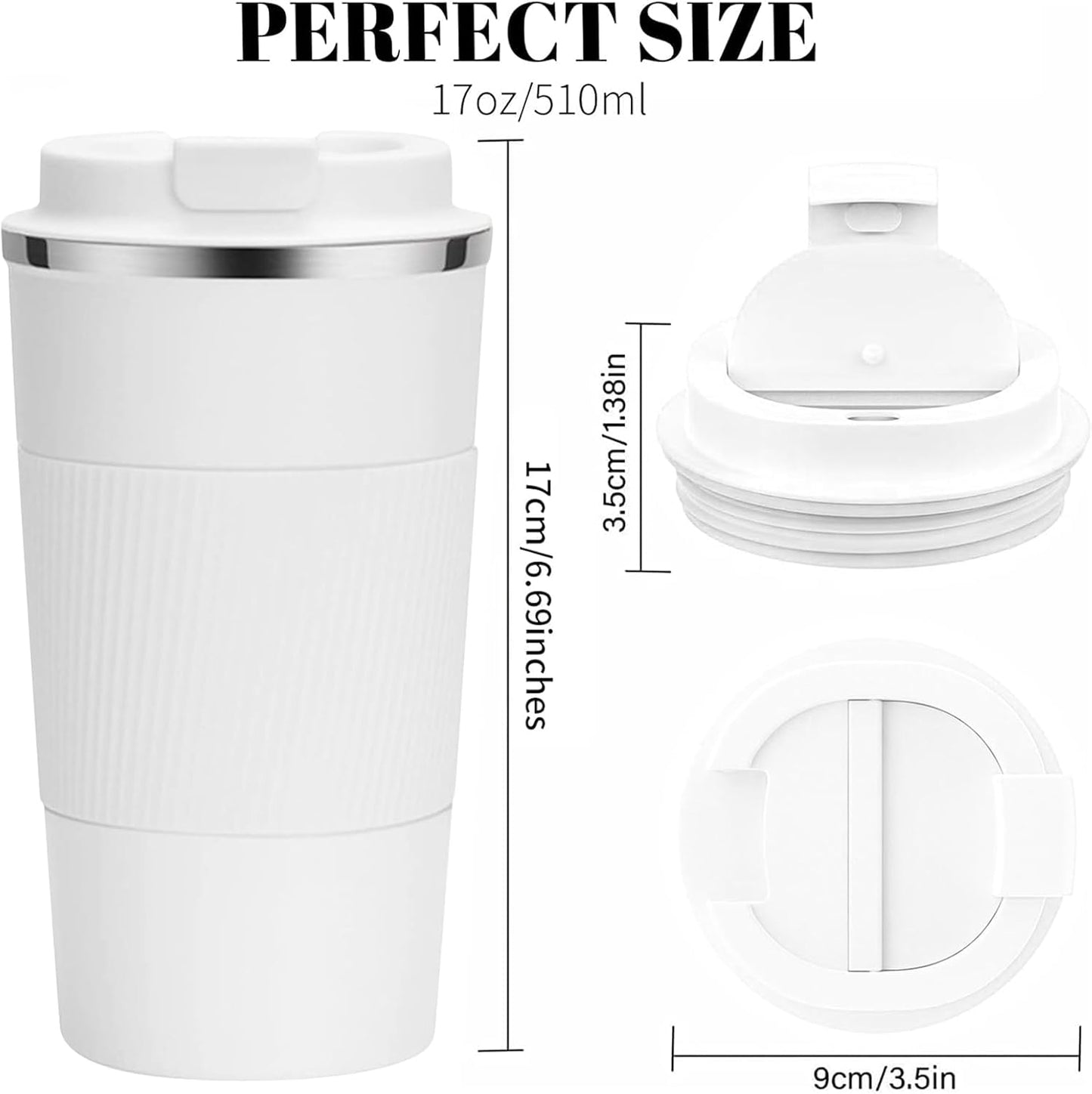 Insulated Travel Coffee Mug, Stainless Steel Coffee Cup with Leakproof Lid | Double-wall insulation keeps drinks hot or cold for hours, with a leakproof lid and portable stainless steel design