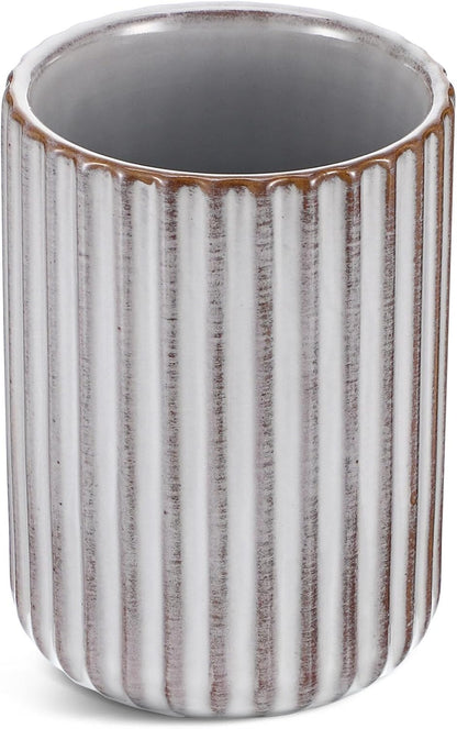 Vintage Milk Cup Retro Striped Water Mug Ceramic Tumbler No Handle Beverage Cup for Tea Coffee Milk Office Use 3.81 X 2.83 X 2.83 in