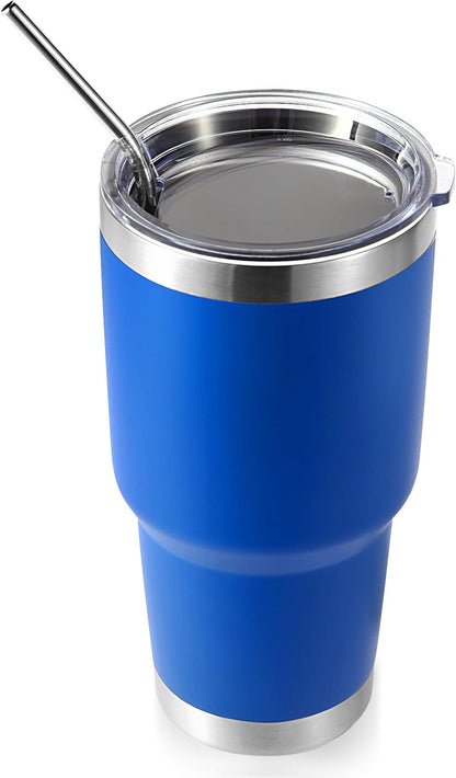 Volhoply 30oz Insulated Tumbler with Lid and Straw, Double Wall Inner & Outer 304 Stainless Steel Coffee Cup, Travel Mug Reusable Thermal Cup for Cold & Hot Drinks (Army Green)
