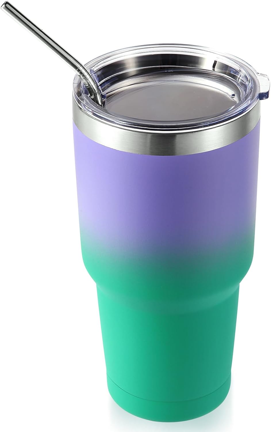 Volhoply 30oz Insulated Tumbler with Lid and Straw, Double Wall Inner & Outer 304 Stainless Steel Coffee Cup, Travel Mug Reusable Thermal Cup for Cold & Hot Drinks (Army Green)