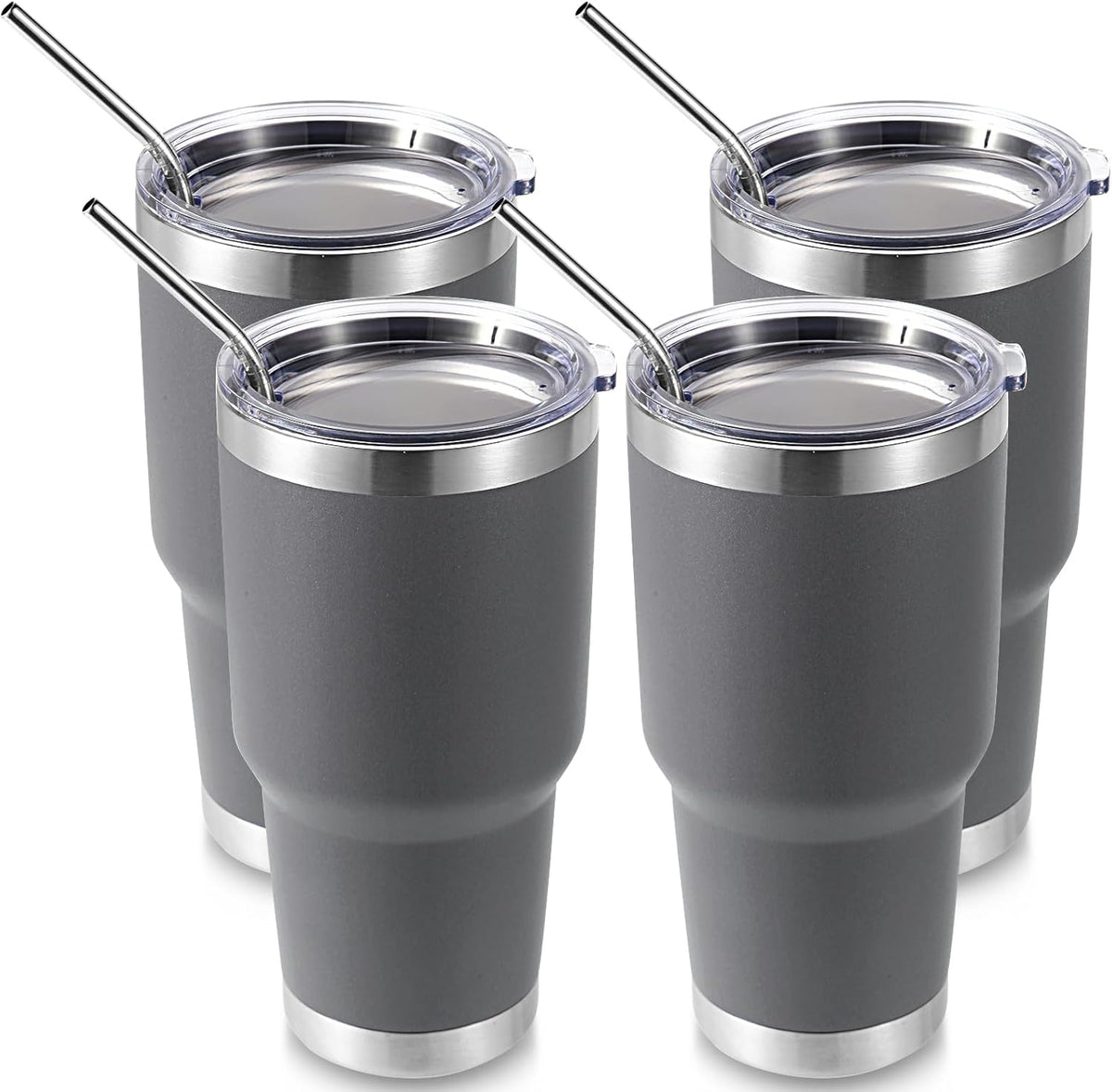 Volhoply 30oz Insulated Tumbler with Lid and Straw, Double Wall Inner & Outer 304 Stainless Steel Coffee Cup, Travel Mug Reusable Thermal Cup for Cold & Hot Drinks (Army Green)