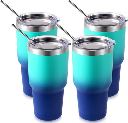 Volhoply 30oz Insulated Tumbler with Lid and Straw, Double Wall Inner & Outer 304 Stainless Steel Coffee Cup, Travel Mug Reusable Thermal Cup for Cold & Hot Drinks (Army Green)