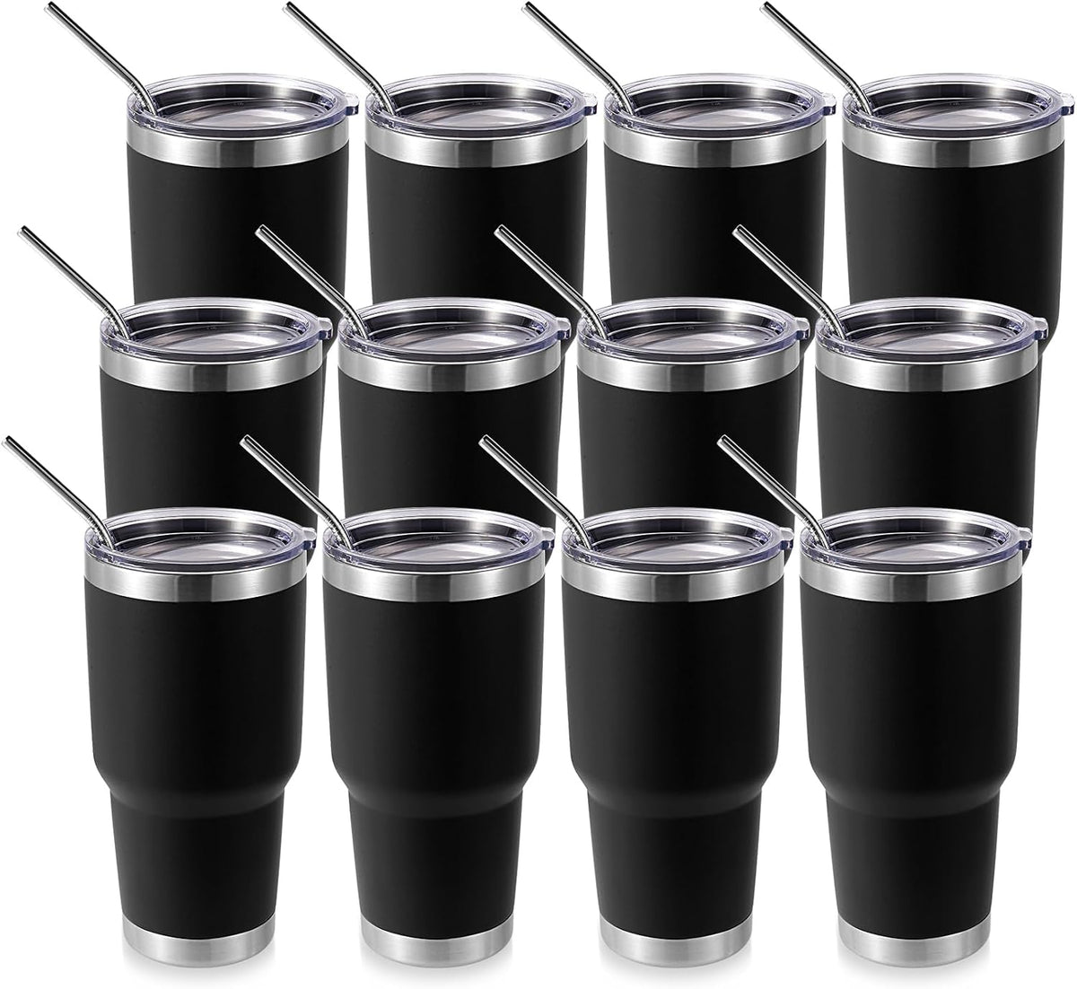 Volhoply 30oz Insulated Tumbler with Lid and Straw, Double Wall Inner & Outer 304 Stainless Steel Coffee Cup, Travel Mug Reusable Thermal Cup for Cold & Hot Drinks (Army Green)