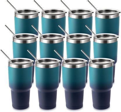 Volhoply 30oz Insulated Tumbler with Lid and Straw, Double Wall Inner & Outer 304 Stainless Steel Coffee Cup, Travel Mug Reusable Thermal Cup for Cold & Hot Drinks (Army Green)