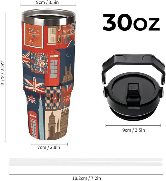 30oz Insulated Tumbler with Straw Leak-proof Car Cup Gifts for Women Men