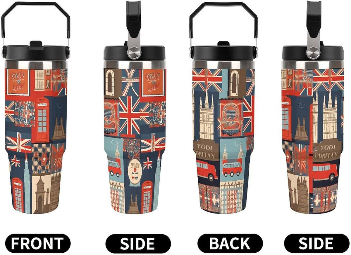 30oz Insulated Tumbler with Straw Leak-proof Car Cup Gifts for Women Men