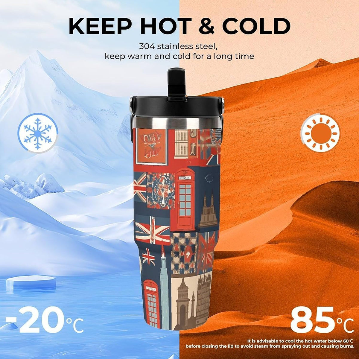 30oz Insulated Tumbler with Straw Leak-proof Car Cup Gifts for Women Men