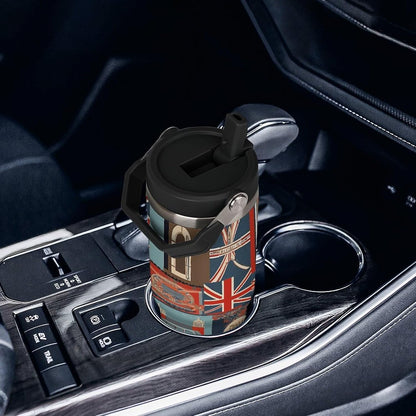 30oz Insulated Tumbler with Straw Leak-proof Car Cup Gifts for Women Men