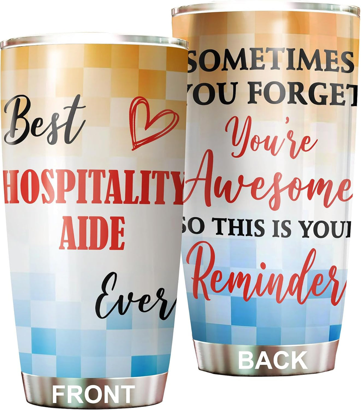 Best Caterer Ever Tumbler Stainless Steel 20oz, Office Gifts Women Men Work Friends Coworker, Driking Coffee Cup For Birthday Christmas - Colors F