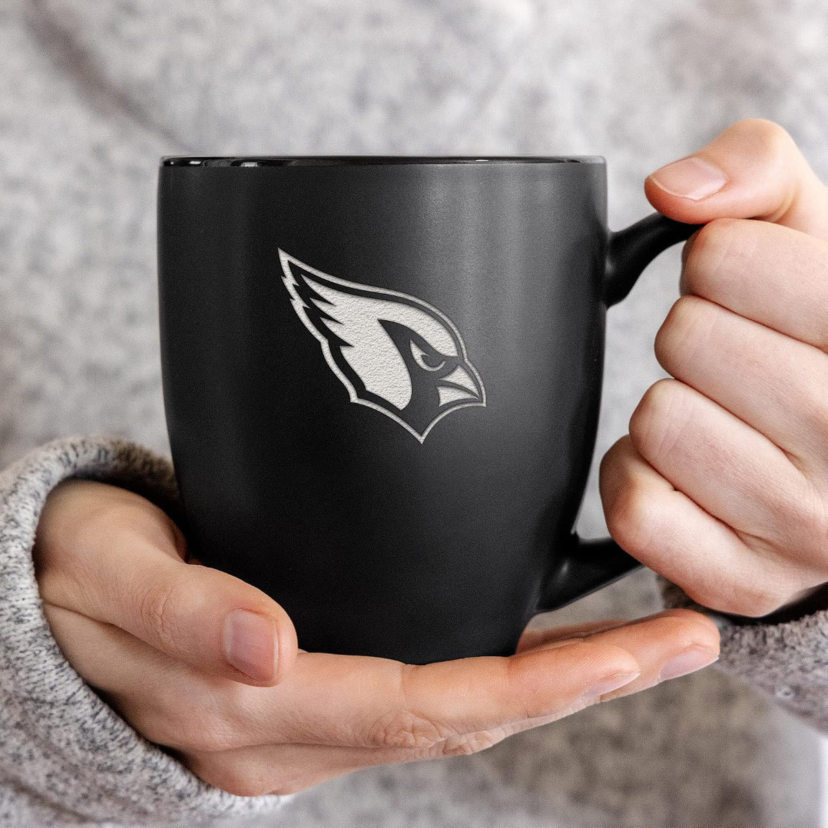 NFL Football 15oz Matte Black Bistro Mug - For Hot or Cold Drinks - Team Logo Etched For Unique Feel