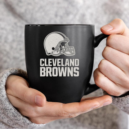 NFL Football 15oz Matte Black Bistro Mug - For Hot or Cold Drinks - Team Logo Etched For Unique Feel