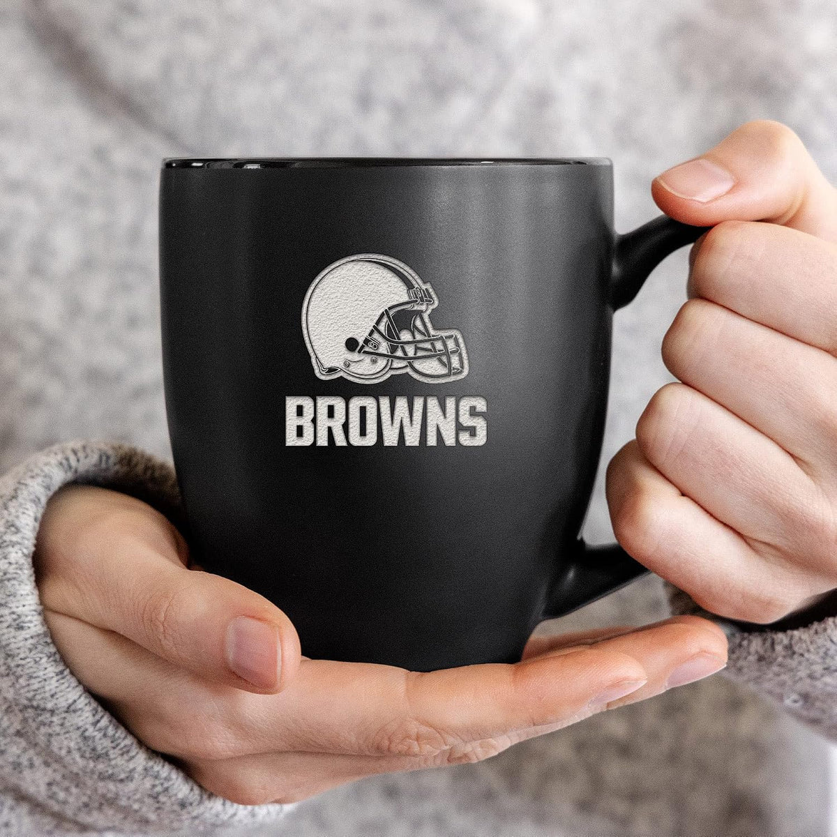 NFL Football 15oz Matte Black Bistro Mug - For Hot or Cold Drinks - Team Logo Etched For Unique Feel
