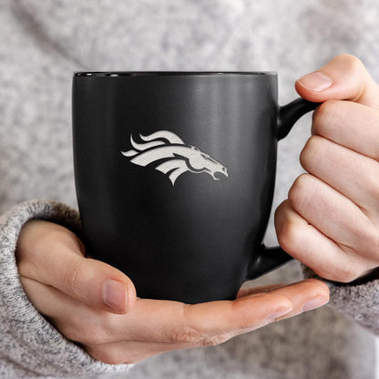 NFL Football 15oz Matte Black Bistro Mug - For Hot or Cold Drinks - Team Logo Etched For Unique Feel