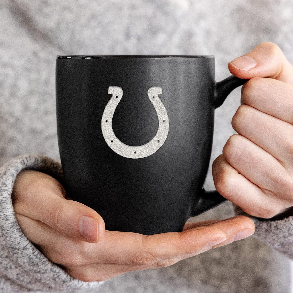 NFL Football 15oz Matte Black Bistro Mug - For Hot or Cold Drinks - Team Logo Etched For Unique Feel