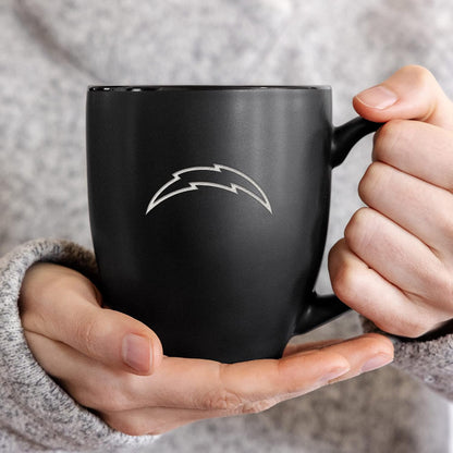 NFL Football 15oz Matte Black Bistro Mug - For Hot or Cold Drinks - Team Logo Etched For Unique Feel