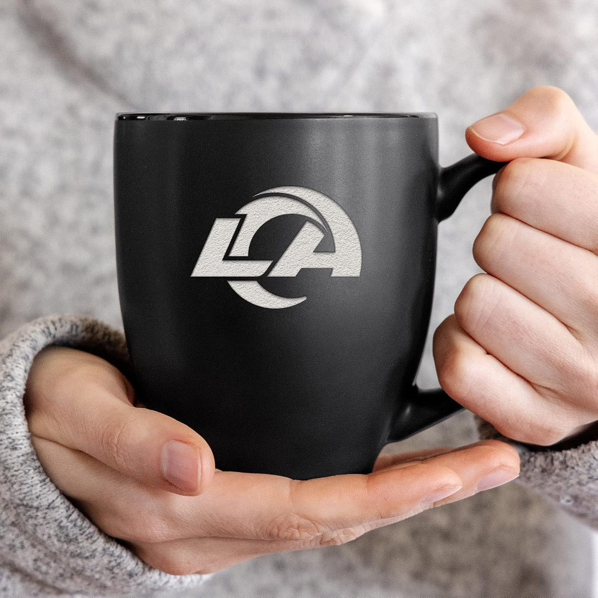NFL Football 15oz Matte Black Bistro Mug - For Hot or Cold Drinks - Team Logo Etched For Unique Feel