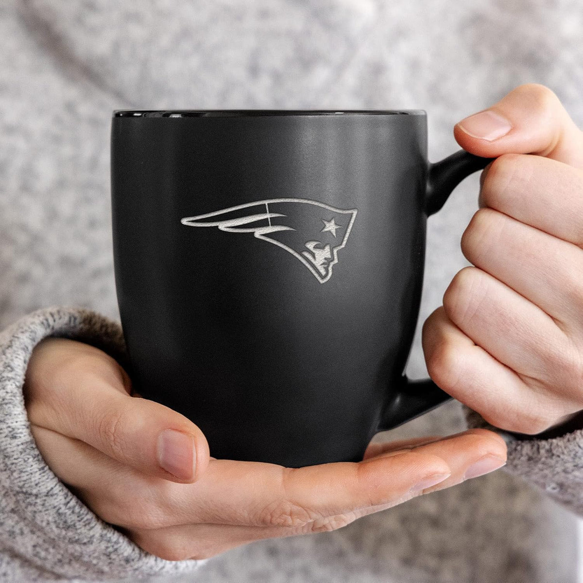 NFL Football 15oz Matte Black Bistro Mug - For Hot or Cold Drinks - Team Logo Etched For Unique Feel