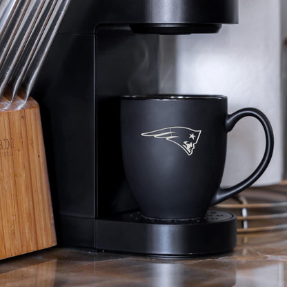 NFL Football 15oz Matte Black Bistro Mug - For Hot or Cold Drinks - Team Logo Etched For Unique Feel