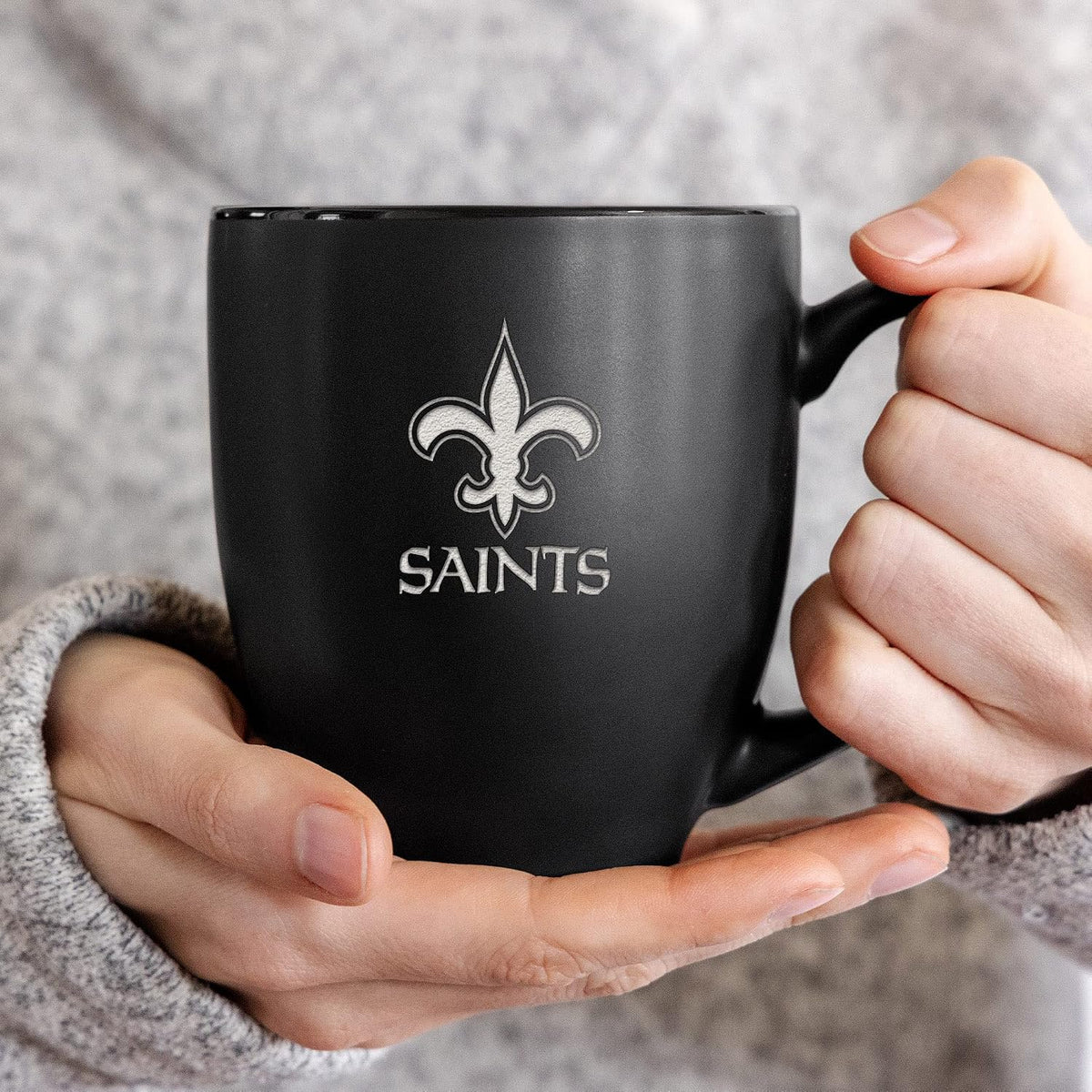 NFL Football 15oz Matte Black Bistro Mug - For Hot or Cold Drinks - Team Logo Etched For Unique Feel
