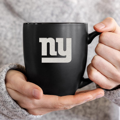 NFL Football 15oz Matte Black Bistro Mug - For Hot or Cold Drinks - Team Logo Etched For Unique Feel