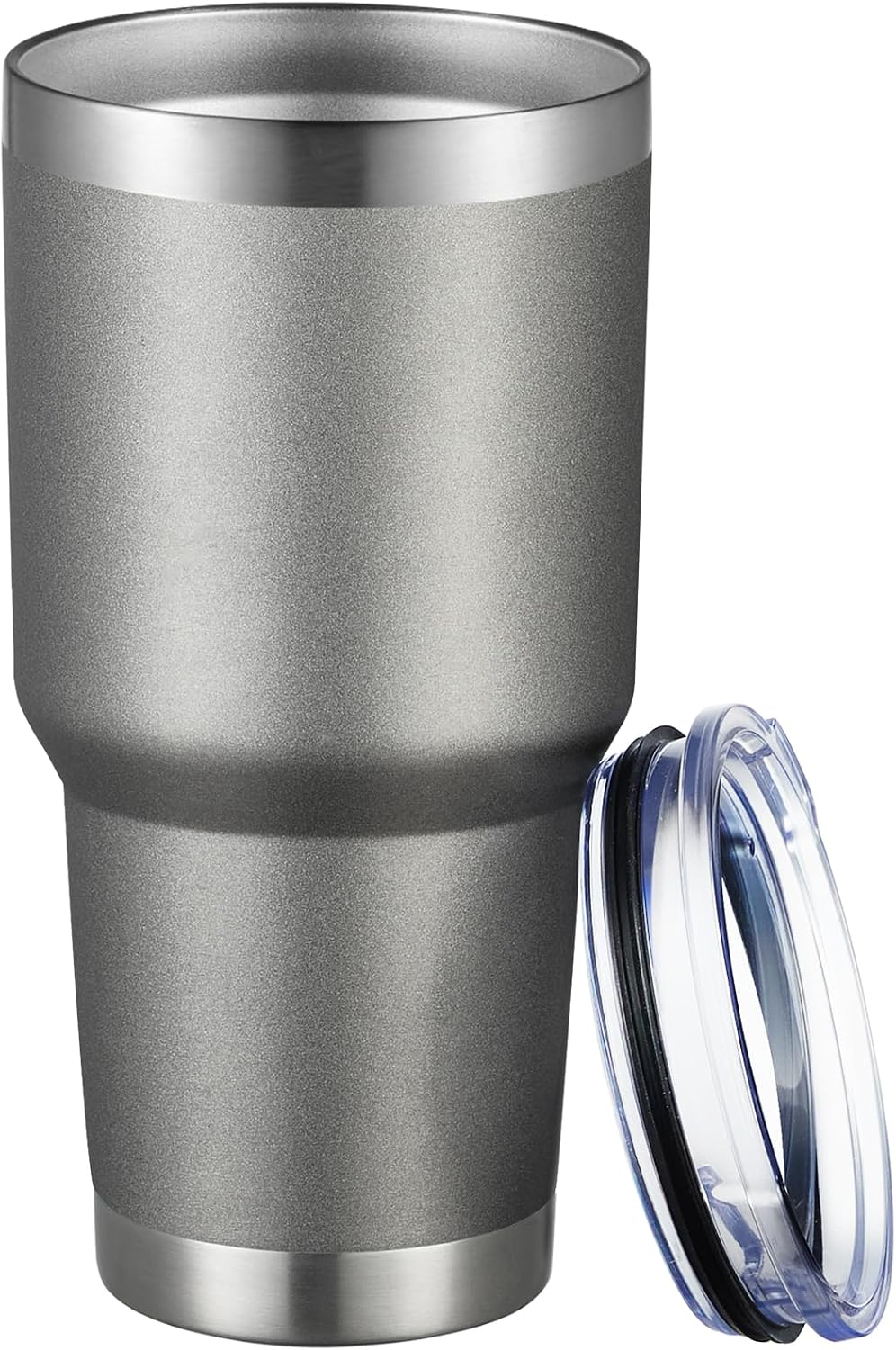 30oz Tumbler Double Wall Vacuum Insulated Travel Mug, Stainless Steel Tumbler with Lid, Durable Powder Coated Insulated Coffee Cup for Cold & Hot Drinks (Black,1 PACK)