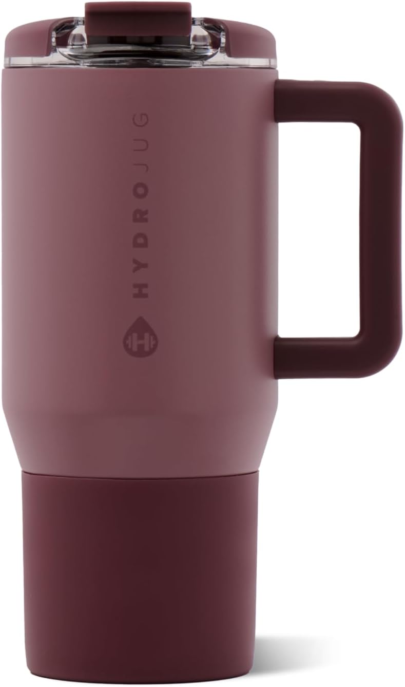 Coffee Traveler 20oz Ceramic-Lined Mug with Handle, Dusty Rose