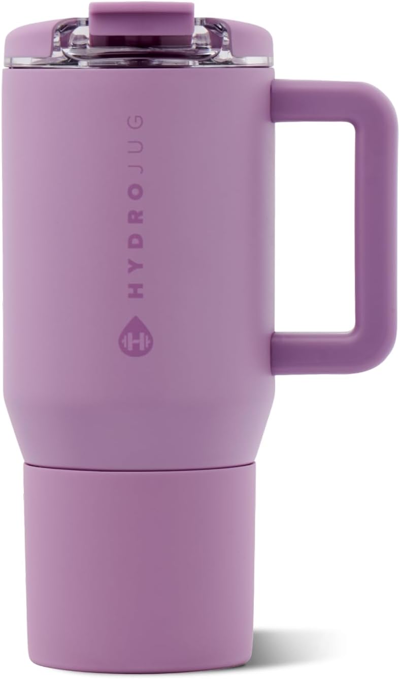 Coffee Traveler 20oz Ceramic-Lined Mug with Handle, Dusty Rose