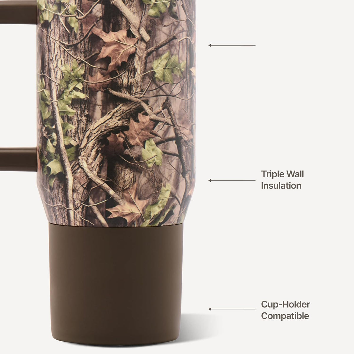 Coffee Traveler 20oz Ceramic-Lined Mug with Handle, Dusty Rose