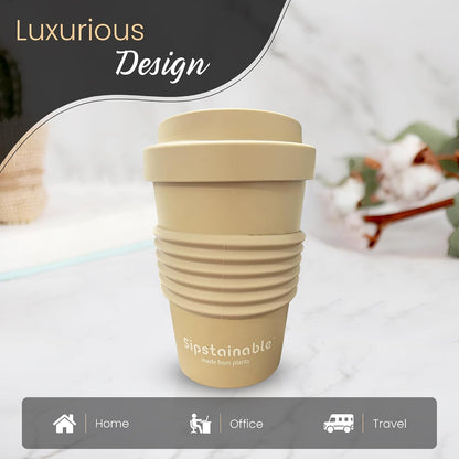 16oz Coffee Mug - Insulated Reusable Coffee Tumbler - On-The-Go Travel Mug - BPA-Free, Leakproof Lid, Stylish Coffee Cup - Lightweight & Durable Mug for Drinks (Beige)