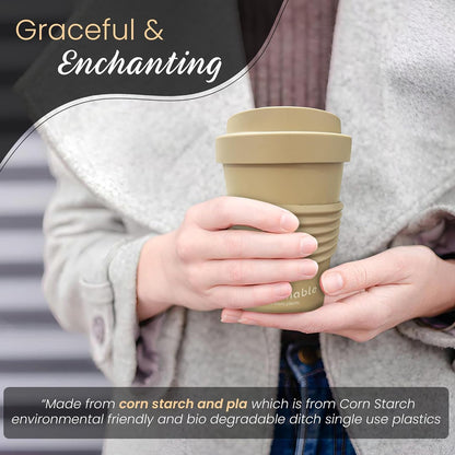 16oz Coffee Mug - Insulated Reusable Coffee Tumbler - On-The-Go Travel Mug - BPA-Free, Leakproof Lid, Stylish Coffee Cup - Lightweight & Durable Mug for Drinks (Beige)