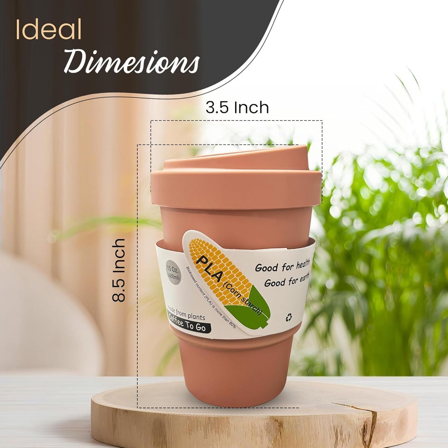 16oz Coffee Mug - Insulated Reusable Coffee Tumbler - On-The-Go Travel Mug - BPA-Free, Leakproof Lid, Stylish Coffee Cup - Lightweight & Durable Mug for Drinks (Beige)