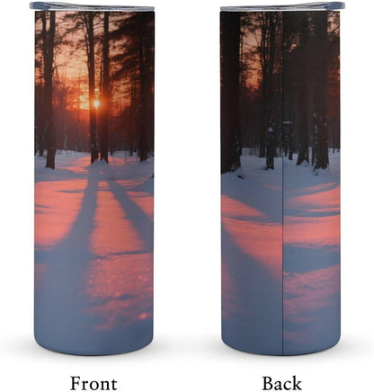 Dusk Car Cup 20 Oz, Travel Coffee Tumbler - Leakproof Insulated,Reusable Water Bottle with Lid And Straw