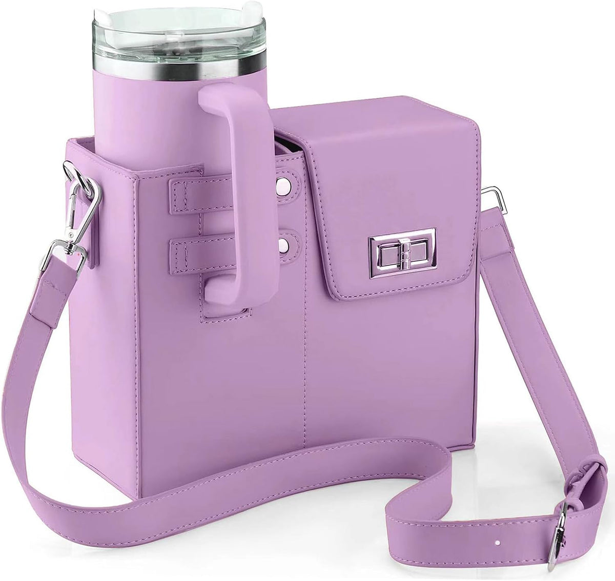 Stanley Cup Purse Crossbody Bag for 40oz Tumbler with Handle, Water Bottle Purse Pocket Adjustable Strap