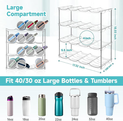 Stackable Water Bottle Organizer Large Compartment Water Bottle Holder