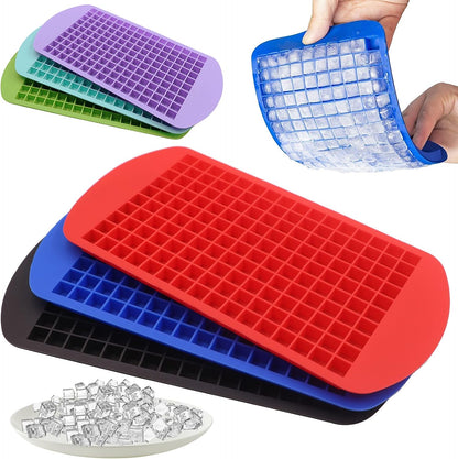 Silicone Mini Ice Cube Trays, 160 Crushed Ice Cube Molds Easy Release Small Ice Cube for Chilling Whiskey Cocktail, Kitchen Gadgets Stackable Ice Trays, Specialty Accessories Tool for Freezer