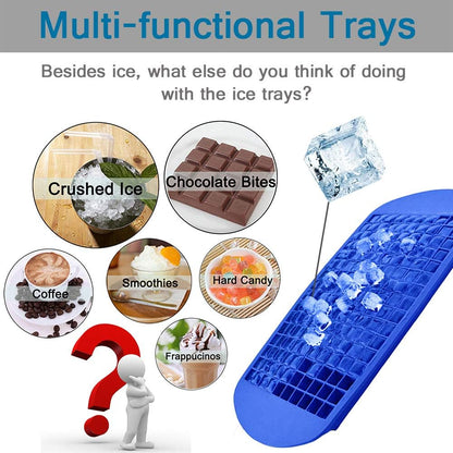 Silicone Mini Ice Cube Trays, 160 Crushed Ice Cube Molds Easy Release Small Ice Cube for Chilling Whiskey Cocktail, Kitchen Gadgets Stackable Ice Trays, Specialty Accessories Tool for Freezer