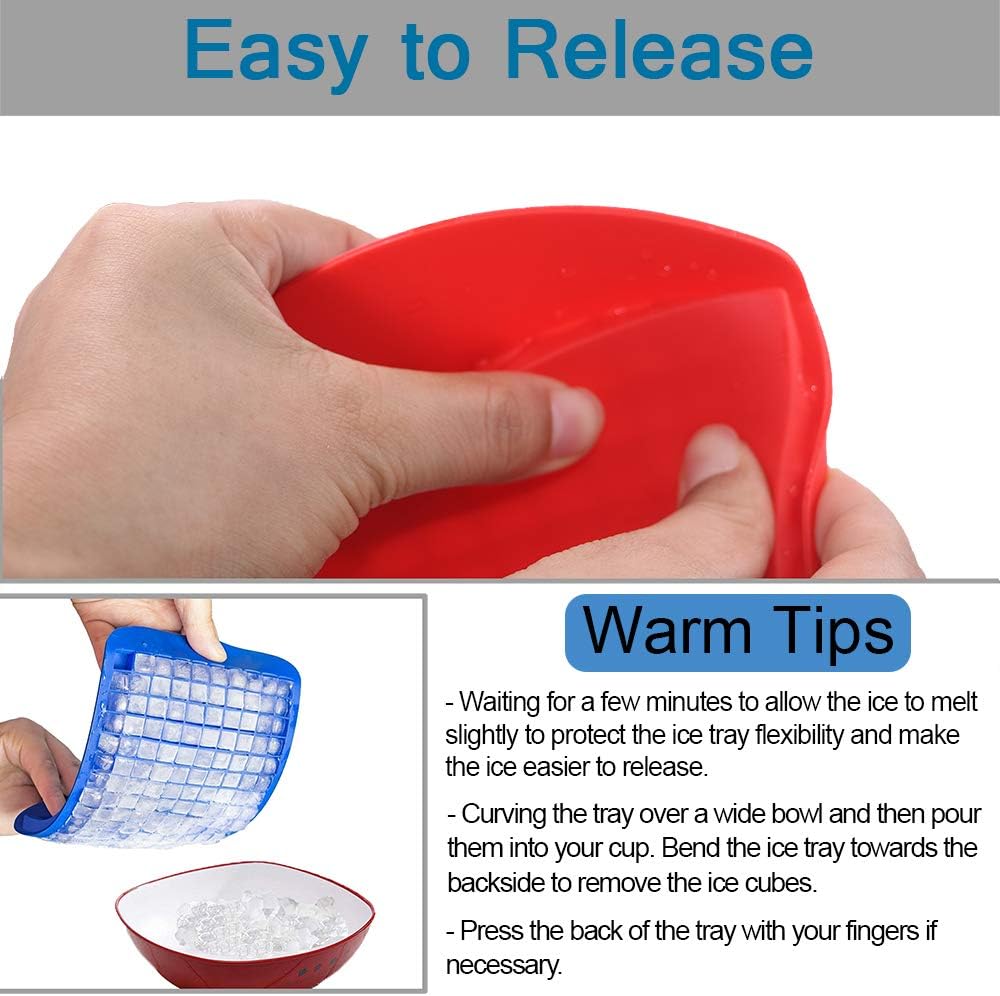 Silicone Mini Ice Cube Trays, 160 Crushed Ice Cube Molds Easy Release Small Ice Cube for Chilling Whiskey Cocktail, Kitchen Gadgets Stackable Ice Trays, Specialty Accessories Tool for Freezer