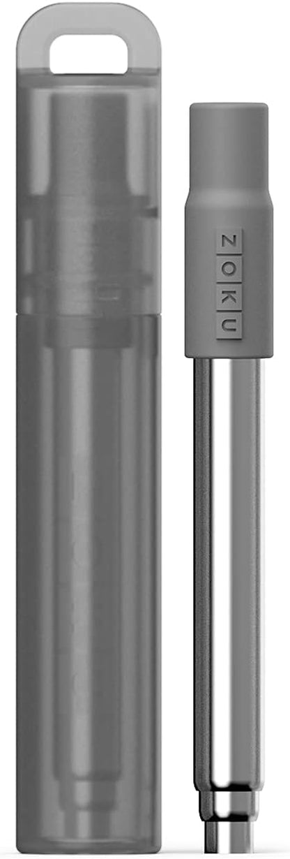 Reusable Metal Straw with Case, Collapsible Travel Straw - Teal