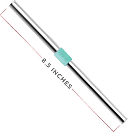Reusable Metal Straw with Case, Collapsible Travel Straw - Teal