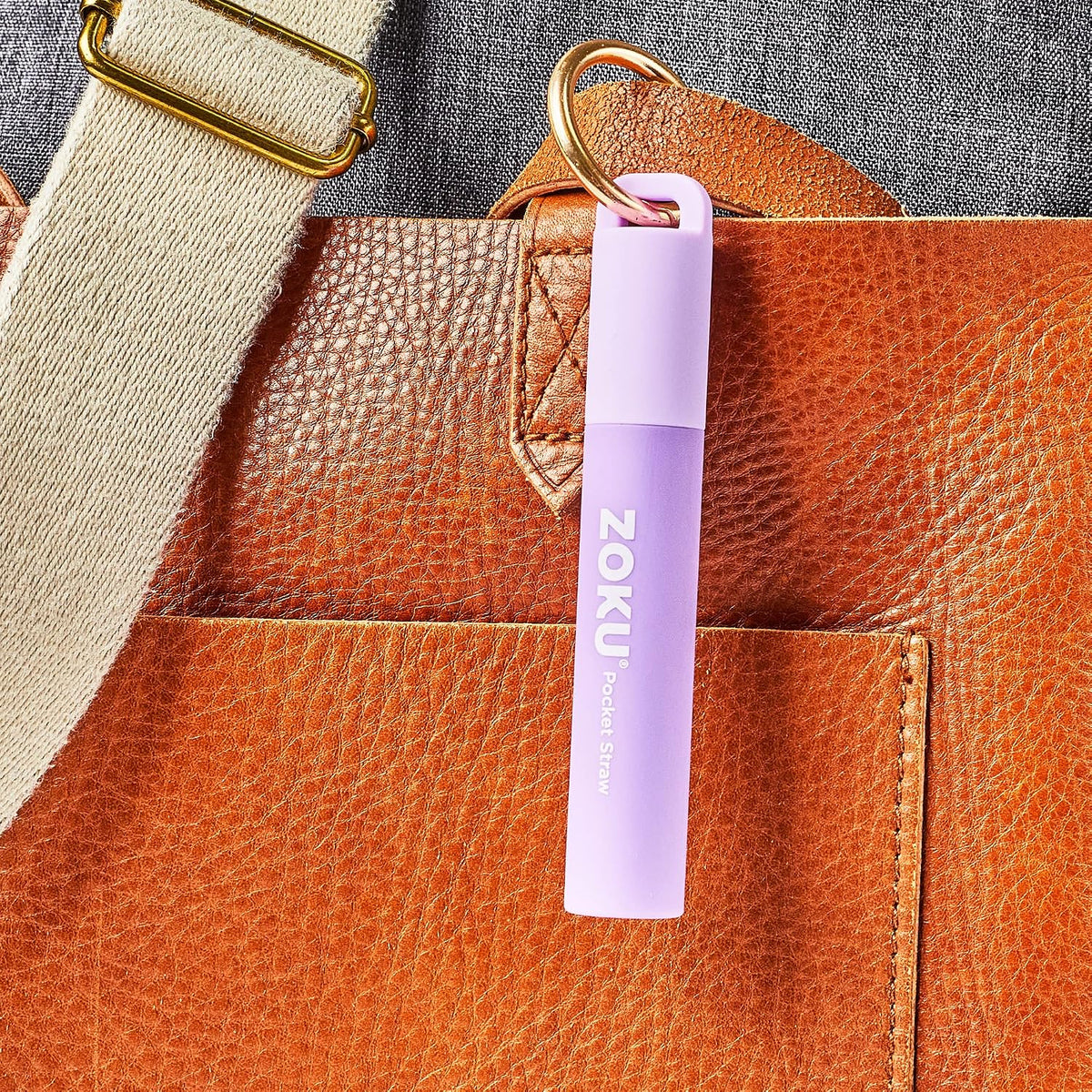 Reusable Metal Straw with Case, Collapsible Travel Straw - Teal