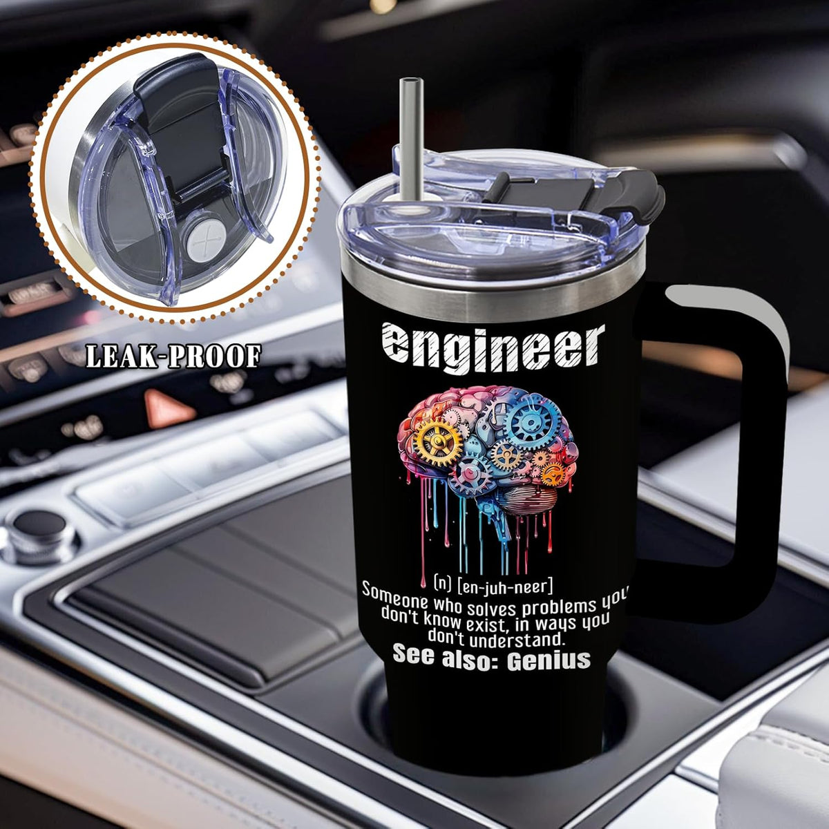 Funny Saying Tumbler 40oz, Insulated Motivational Gifts for Women Man | Minimalist Design Tumbler Leakproof, Depression Support Gift for Women Man, Fathers Day Birthday Gift for Coworker, 1 Pack