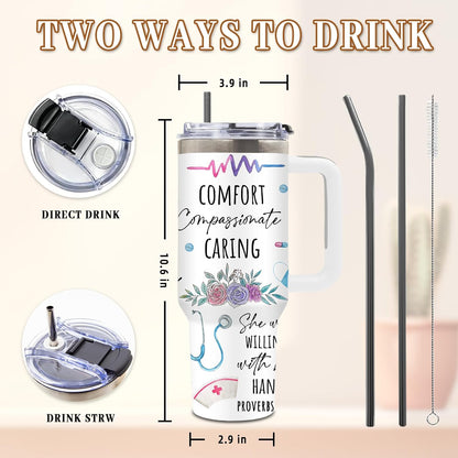 Funny Saying Tumbler 40oz, Insulated Motivational Gifts for Women Man | Minimalist Design Tumbler Leakproof, Depression Support Gift for Women Man, Fathers Day Birthday Gift for Coworker, 1 Pack