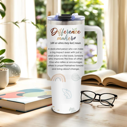 Funny Saying Tumbler 40oz, Insulated Motivational Gifts for Women Man | Minimalist Design Tumbler Leakproof, Depression Support Gift for Women Man, Fathers Day Birthday Gift for Coworker, 1 Pack