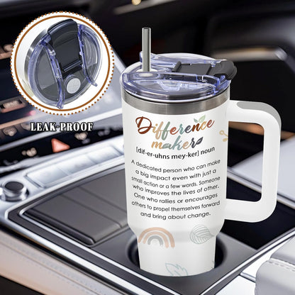 Funny Saying Tumbler 40oz, Insulated Motivational Gifts for Women Man | Minimalist Design Tumbler Leakproof, Depression Support Gift for Women Man, Fathers Day Birthday Gift for Coworker, 1 Pack