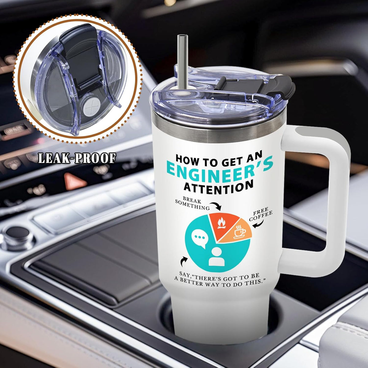 Funny Saying Tumbler 40oz, Insulated Motivational Gifts for Women Man | Minimalist Design Tumbler Leakproof, Depression Support Gift for Women Man, Fathers Day Birthday Gift for Coworker, 1 Pack